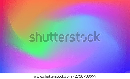 Fluid holographic gradient background in bright pink, blue, orange and purple colors. Modern aesthetic soft wallpaper.
