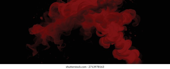 Nubes de tinta fluida que se expanden en una atmósfera oscura y malhumorada