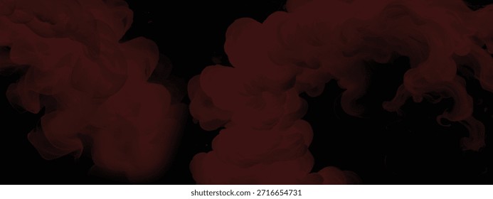 Nubes de tinta fluida que se expanden en una atmósfera oscura y malhumorada