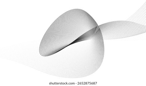 Uma interação fluida de ondas de meio-tom dinâmicas e fluxo de partículas em fluxo contínuo - arte abstrata de movimento pontilhado que evoca energia, frequência e ritmo digital
