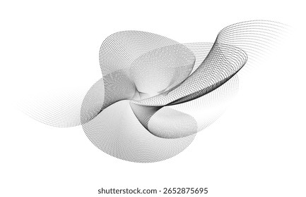 Uma interação fluida de ondas de meio-tom dinâmicas e fluxo de partículas em fluxo contínuo - arte abstrata de movimento pontilhado que evoca energia, frequência e ritmo digital