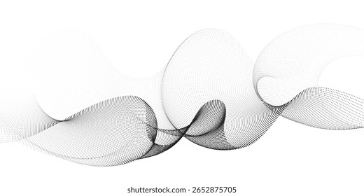Uma interação fluida de ondas de meio-tom dinâmicas e fluxo de partículas em fluxo contínuo - arte abstrata de movimento pontilhado que evoca energia, frequência e ritmo digital