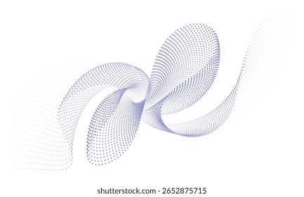 Uma interação fluida de ondas de meio-tom dinâmicas e fluxo de partículas em fluxo contínuo - arte abstrata de movimento pontilhado que evoca energia, frequência e ritmo digital