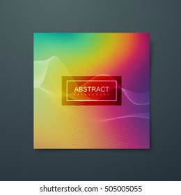 Fluid iridescent background with abstract 3d wave of particles. Vector illustration of particles splash. Applicable for party flyer, banner, poster, brochure, card.