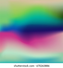 Fluid iridescent multicolored abstract blurry background.