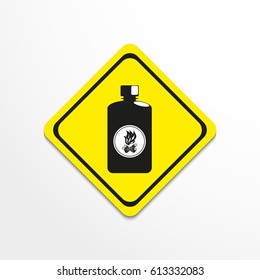 Fluid to kindle a fire. Symbol. Vector icon.