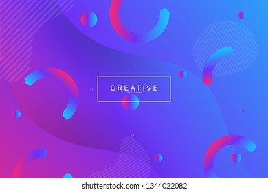 Fluid landing page background with geometric form. Fluid, liquid, wavy, gradient, flowing, dynamic shape background. Trendy and modern background color. Cool banner design template in purple.