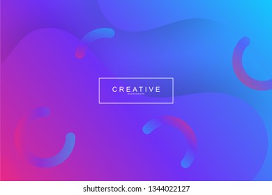 Fluid landing page background with geometric form. Fluid, liquid, wavy, gradient, flowing, dynamic shape background. Trendy and modern background color. Cool banner design template in purple.