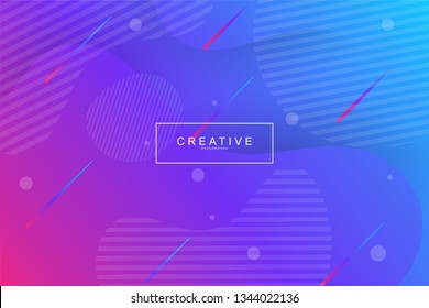 Fluid landing page background with geometric form. Fluid, liquid, wavy, gradient, flowing, dynamic shape background. Trendy and modern background color. Cool banner design template in purple.