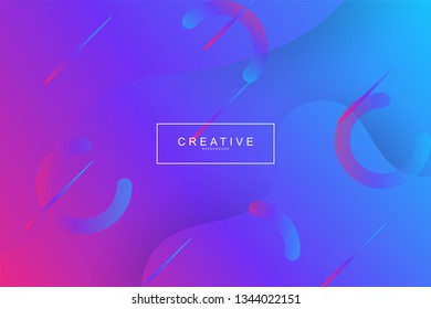 Fluid landing page background with geometric form. Fluid, liquid, wavy, gradient, flowing, dynamic shape background. Trendy and modern background color. Cool banner design template in purple.
