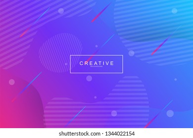 Fluid landing page background with geometric form. Fluid, liquid, wavy, gradient, flowing, dynamic shape background. Trendy and modern background color. Cool banner design template in purple.
