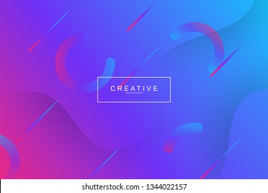 Fluid landing page background with geometric form. Fluid, liquid, wavy, gradient, flowing, dynamic shape background. Trendy and modern background color. Cool banner design template in purple.