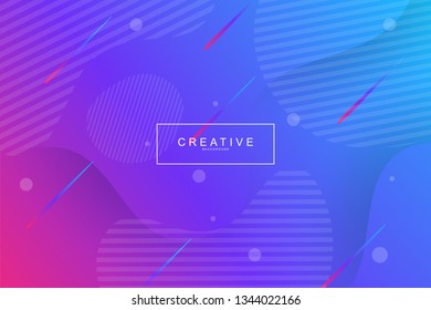 Fluid landing page background with geometric form. Fluid, liquid, wavy, gradient, flowing, dynamic shape background. Trendy and modern background color. Cool banner design template in purple.