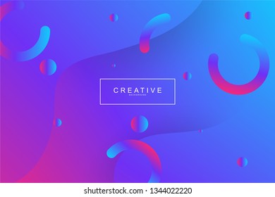 Fluid landing page background with geometric form. Fluid, liquid, wavy, gradient, flowing, dynamic shape background. Trendy and modern background color. Cool banner design template in purple.