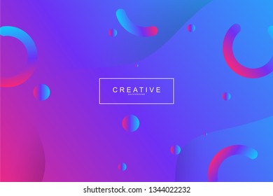 Fluid landing page background with geometric form. Fluid, liquid, wavy, gradient, flowing, dynamic shape background. Trendy and modern background color. Cool banner design template in purple.