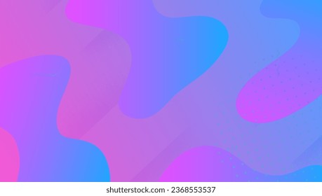 Flüssiges Layout. 3d Abstrakte Abdeckung. Flaches Business Template. Technologie-Seite. Tech Landing Page. Farbverlauf-Element. Helles Muster. Violett-Minimaler Hintergrund. Magenta-Fluid-Layout