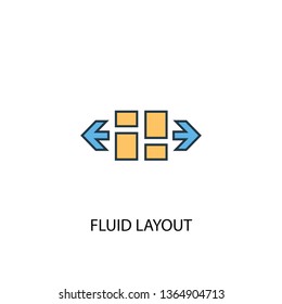 fluid Layout concept 2 colored line icon. Simple yellow and blue element illustration. fluid Layout concept outline symbol design