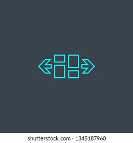 fluid Layout concept blue line icon. Simple thin element on dark background. fluid Layout concept outline symbol design. Can be used for web and mobile UI/UX