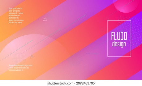 Fluid Layout. Cool Landing Page. Bright Page. Futuristic Flyer. Pink Memphis Background. Technology Presentation. Art Dynamic Shape. Geometric Screen. Violet Fluid Layout