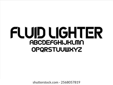 Fluid Lighter font for logo and headline. Isolated vector typeset