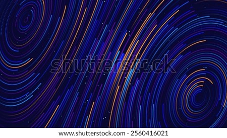 Fluid Lines Abstract Vector Colorful Flow Field Visualization of Forces. Magnetic or Gravitational Fluctuations Chart. Science Background with a Matrix of Lines. Vector Illustration.