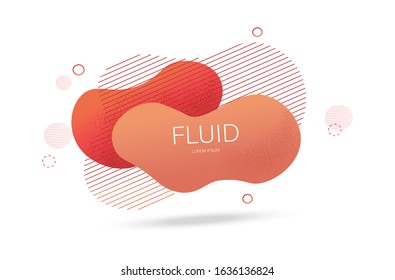 Fluid lines design with colorful red waves and curly lines. Futuristic abstract liquid style vector
