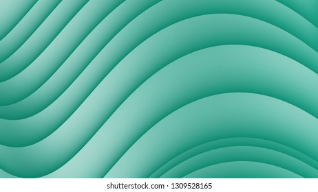 Fluid lines gradient composition. Marble or plastic wavy texture backdrop template for business or technology. Colorful liquid bright mesh background  dark green lines in a paper style. 