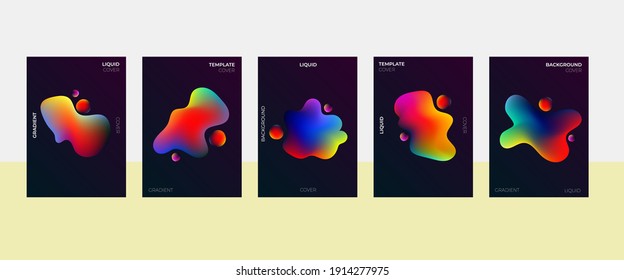 fluid liqiud gradient cover dark background, trendy creative abstract layout template for brochure, banner, banner, ads, poster, presentation, flyer. vector illustration.