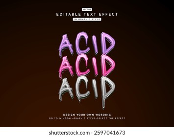 fluid liquid 3d droplet acid fresh color colorful text effect