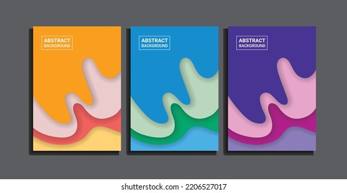 Fluid liquid abstract background set, EPS 10