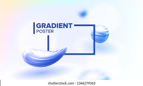Fluid Liquid Abstract Background Vector. Curve Shape Minimalism. Decoration Smooth. Blurred Print. 3D Realistic Illustration