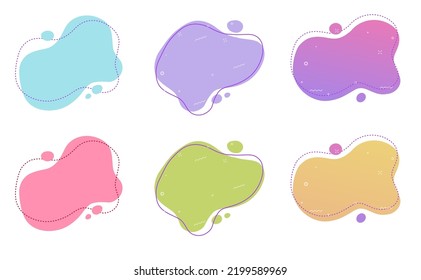 Fluid liquid abstract shapes element design banner for background text title vector or fun wavy kids backdrop splashes for graphics quotes copy space frames red blue pink green blue orange color image