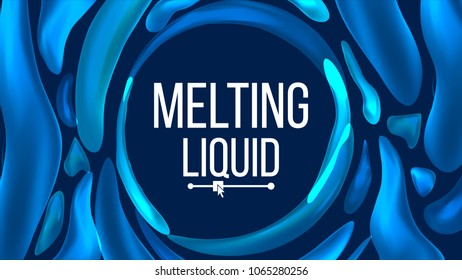 Fluid Liquid Background Vector. Dark Cover. Abstract Flowing Geometric Texture. Dynamic Illustration
