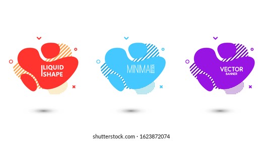 Fluid Liquid Color Shape Banner. Isolated Fluid Shape. Abstract Template Banner For Web, Mobile App. Flow Glow Liquid Gradient Fluid Shape Banner. Vector Illustration