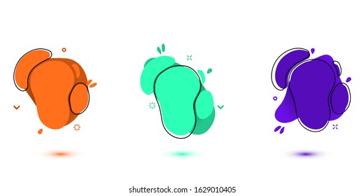 Fluid Liquid Color Shape Banner. Isolated Fluid Shape. Abstract Template Banner For Web, Mobile App. Flow Glow Liquid Fluid Shape Banner. Vector Illustration