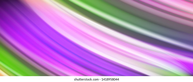 Fluid liquid color wave lines, glowing colorful light effect, abstract composition template. Geometric technology abstract pattern. Movement and motion concept