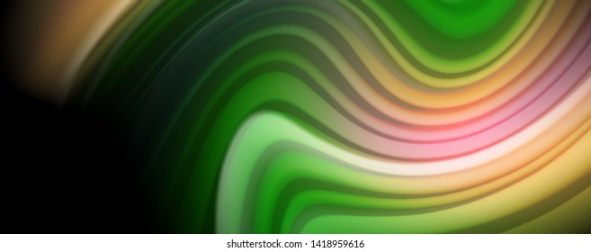 Líneas de onda de color líquido fluido, efecto luminoso colorido brillante, plantilla de composición abstracta. Patrón abstracto de tecnología geométrica. Concepto de movimiento y movimiento