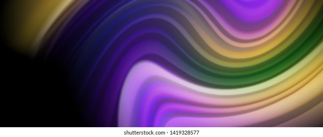Fluid liquid color wave lines, glowing colorful light effect, abstract composition template. Geometric technology abstract pattern. Movement and motion concept