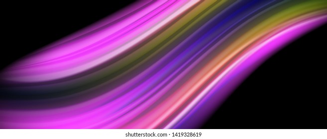 Líneas de onda de color líquido fluido, efecto luminoso colorido brillante, plantilla de composición abstracta. Patrón abstracto de tecnología geométrica. Concepto de movimiento y movimiento