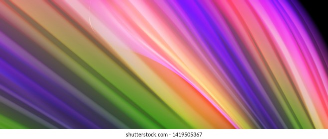 Líneas de onda de color líquido fluido, efecto luminoso colorido brillante, plantilla de composición abstracta. Patrón abstracto de tecnología geométrica. Concepto de movimiento y movimiento