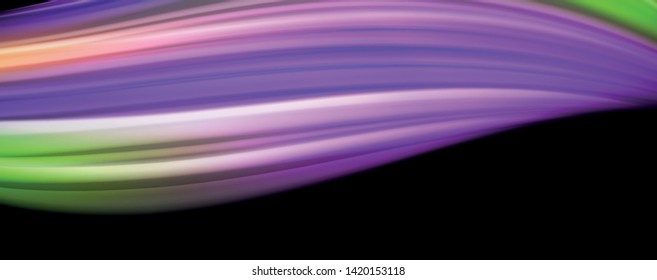 Fluid liquid color wave lines, glowing colorful light effect, abstract composition template. Geometric technology abstract pattern. Movement and motion concept