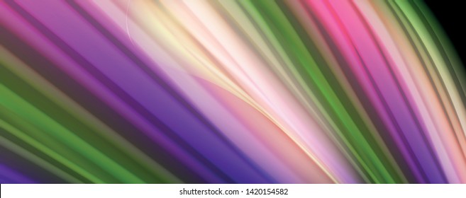 Fluid liquid color wave lines, glowing colorful light effect, abstract composition template. Geometric technology abstract pattern. Movement and motion concept