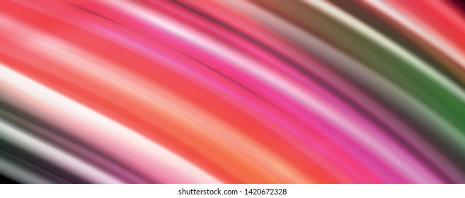 Fluid liquid color wave lines, glowing colorful light effect, abstract composition template. Geometric technology abstract pattern. Movement and motion concept
