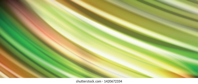 Fluid liquid color wave lines, glowing colorful light effect, abstract composition template. Geometric technology abstract pattern. Movement and motion concept