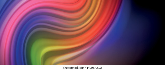 Líneas de onda de color líquido fluido, efecto luminoso colorido brillante, plantilla de composición abstracta. Patrón abstracto de tecnología geométrica. Concepto de movimiento y movimiento