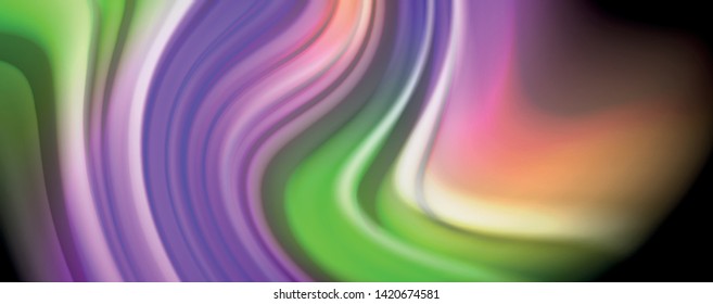 Fluid liquid color wave lines, glowing colorful light effect, abstract composition template. Geometric technology abstract pattern. Movement and motion concept