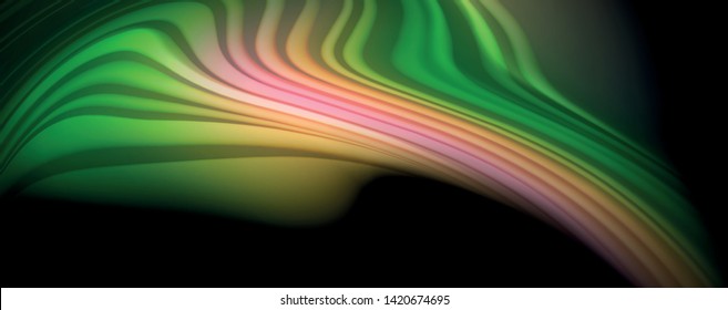 Líneas de onda de color líquido fluido, efecto luminoso colorido brillante, plantilla de composición abstracta. Patrón abstracto de tecnología geométrica. Concepto de movimiento y movimiento