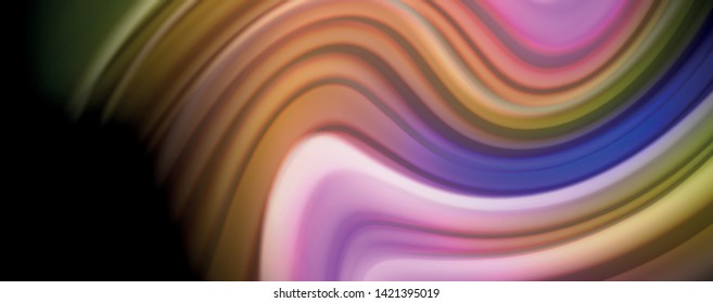 Fluid liquid color wave lines, glowing colorful light effect, abstract composition template. Geometric technology abstract pattern. Movement and motion concept