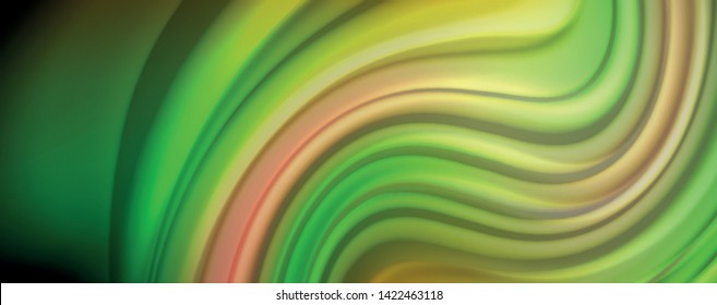 Fluid liquid color wave lines, glowing colorful light effect, abstract composition template. Geometric technology abstract pattern. Movement and motion concept