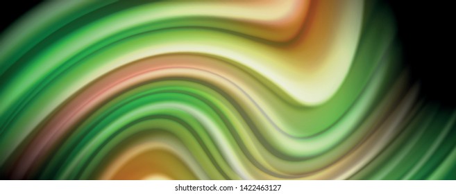 Flüssige Flüssig-Farb-Wellenlinien, leuchtender bunter Lichteffekt, abstrakte Kompositionsvorlage. Abstraktes Muster der geometrischen Technologie. Konzept Bewegung und Bewegung